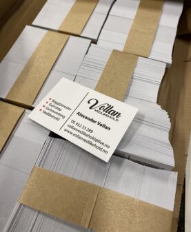 Visittkort til kunde i Sør-Fron