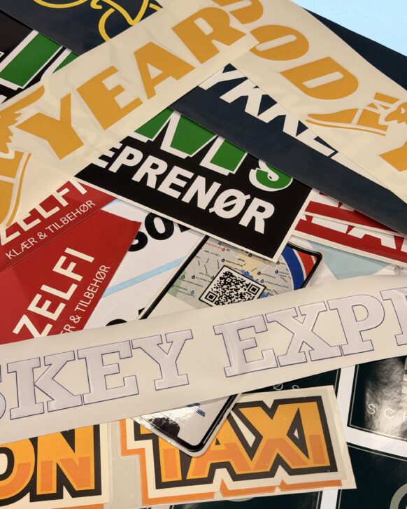 Klistremerker i alle størrelser og formater