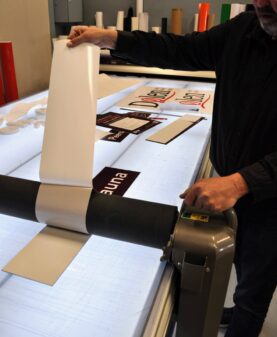 Laminsert aluminiumsskilt til Peers Sauna på Gålå