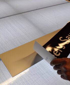 Laminsert aluminiumsskilt til Peers Sauna på Gålå