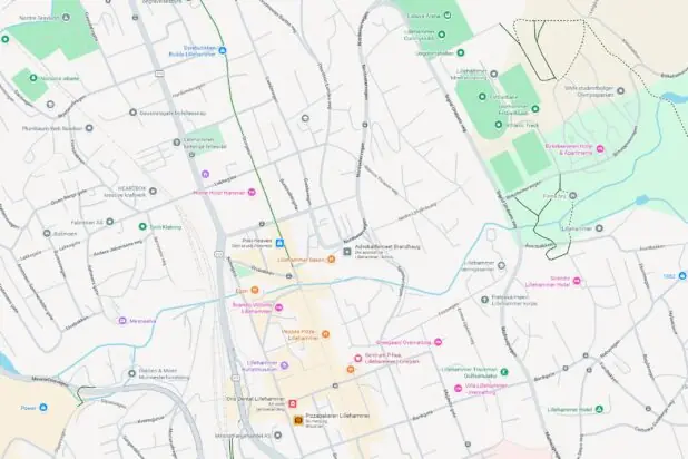 Kart over Lillehammer som illustrerer at NAP er viktig for SEO og GEO