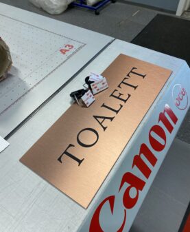 skilt for anvisning av toalett